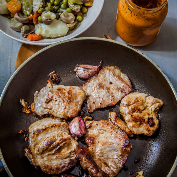 Fresh organic Duroc pork loin