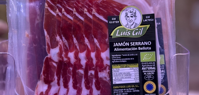 Jamón serrano loncheado Luis Gil envasado al vacío